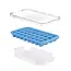 BarUp IJsblokjesvorm met deksel – zacht rubber – 32 blokjes – blauw – 335x180 mm