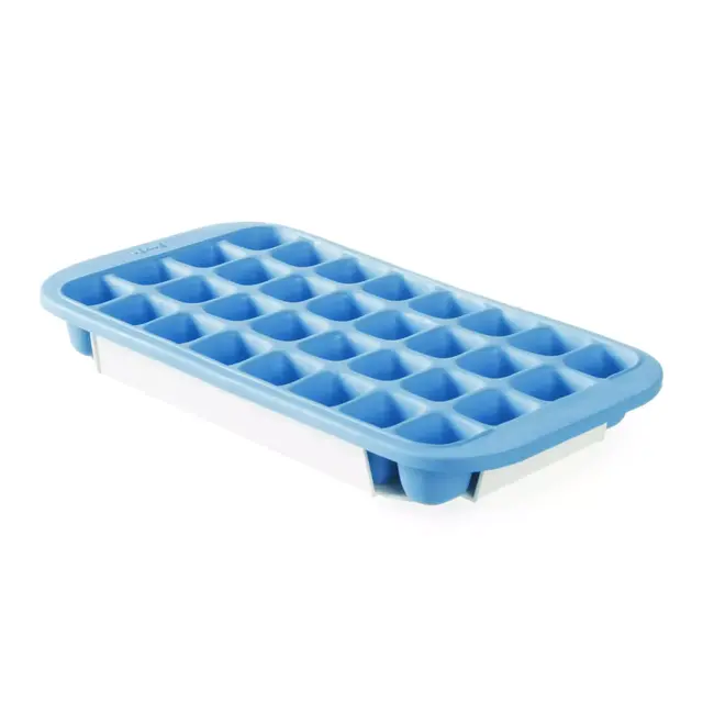 BarUp IJsblokjesvorm met deksel – zacht rubber – 32 blokjes – blauw – 335x180 mm