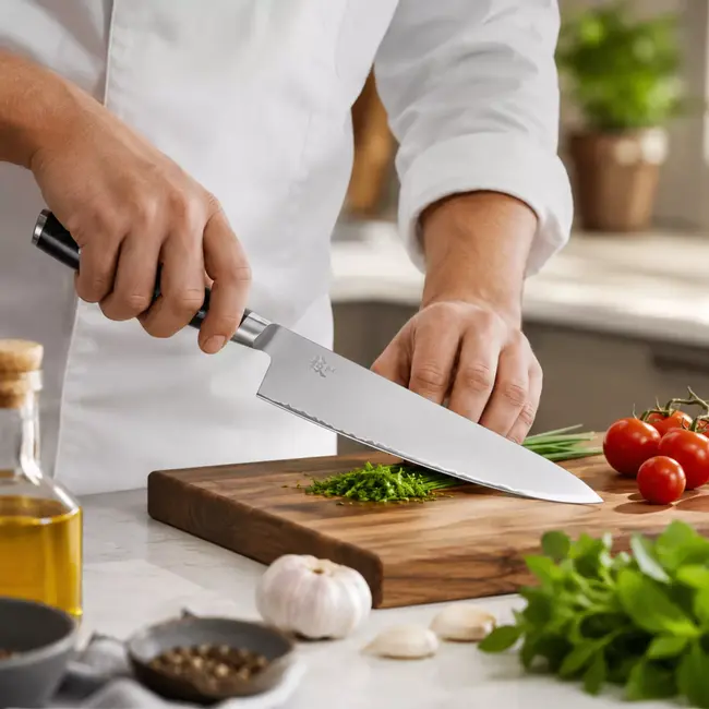Yaxell Koksmes - roestvrij staal - 3-laags - 230 mm - zwart - voor precisiesnijden in de keuken