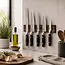 Yaxell Ran Messenset – 6-delig – Magnetische Messenhouder Walnoot met 5 Messen – 69 Lagen Damaststaal – VG10 Staal – 61 HRC – Canvas-Micarta Heft
