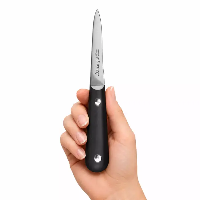 Triangle Professioneel Oestermes met Veilige Grip – RVS Lemmet – Zwart Kunststof Heft – 16 cm