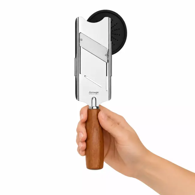 Triangle Duurzame Truffelschaaf – 24,5 cm – RVS met Pruimenhouten Heft