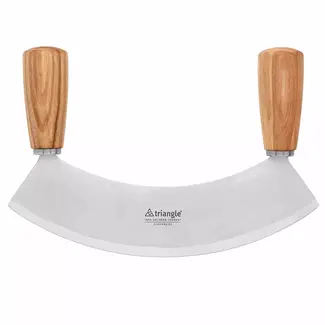 Triangle Soul Wiegemes – Halvemaan Design – Essenhouten Heft – RVS 23 cm