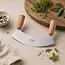 Triangle Soul Wiegemes – Halvemaan Design – Essenhouten Heft – RVS 23 cm