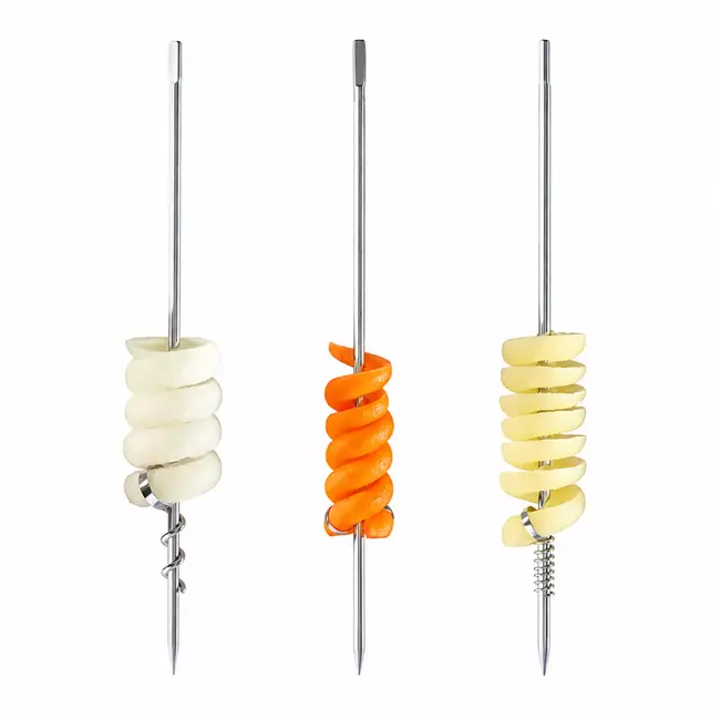 Triangle Deco-Spiraal Set RVS 24,5 cm – Eenvoudig Groente en Fruit Decoreren – 3-delig
