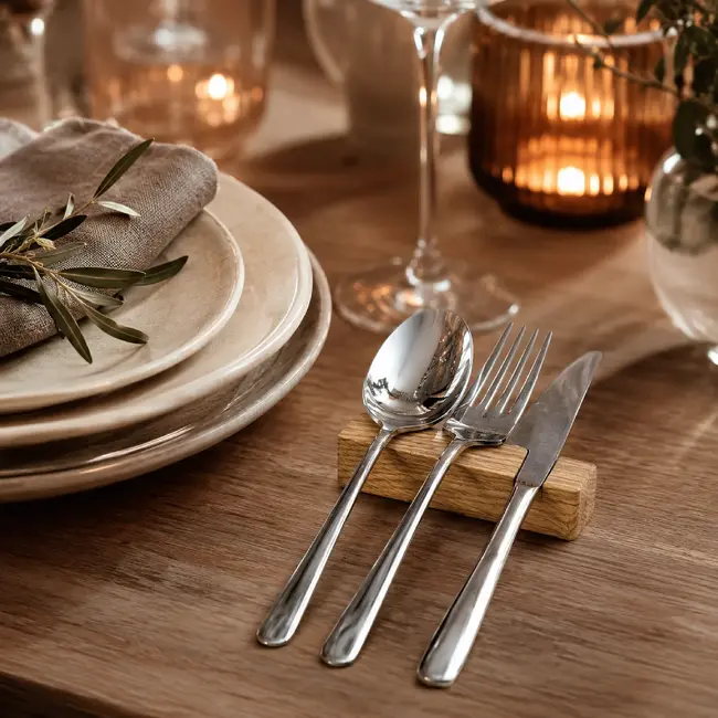 HOCHO Eikenhouten besteksteun 100 x 23 x 20 mm voor tafel