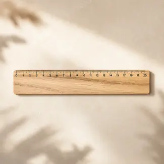 HOCHO Houten liniaal 20 cm van eikenhout met natuurlijke uitstraling voor nauwkeurig meten en tekenen