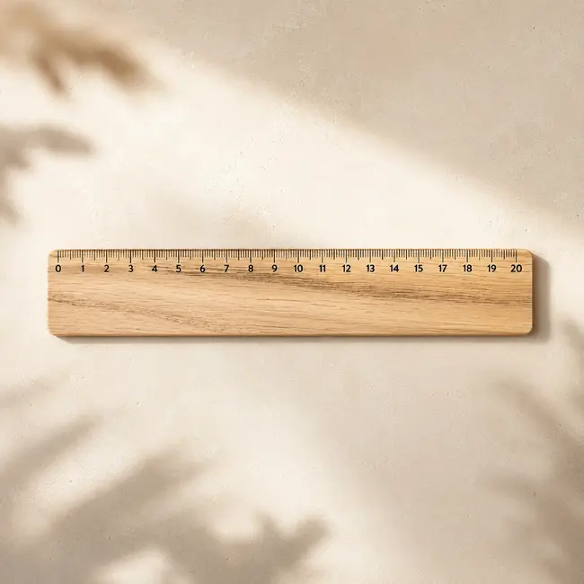 HOCHO Houten liniaal 20 cm van eikenhout met natuurlijke uitstraling voor nauwkeurig meten en tekenen