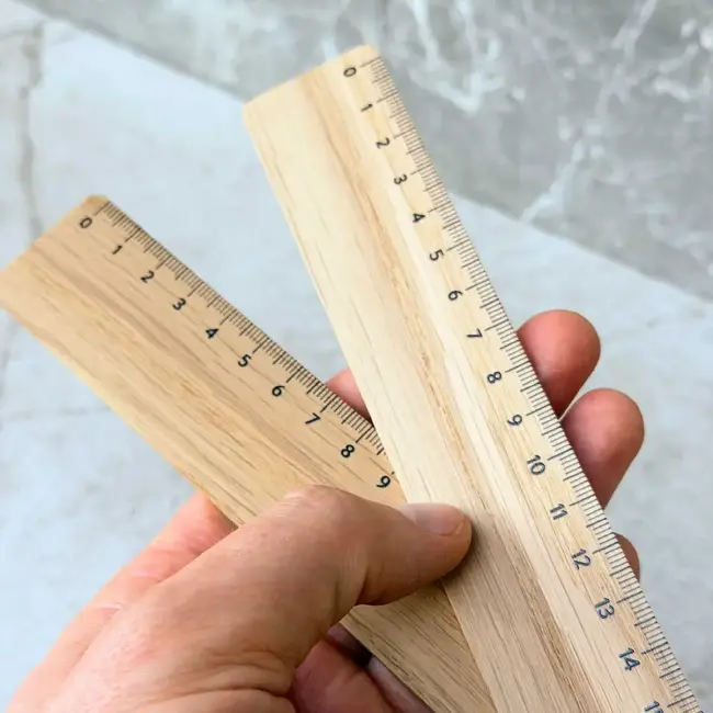HOCHO Houten liniaal 20 cm van eikenhout met natuurlijke uitstraling voor nauwkeurig meten en tekenen