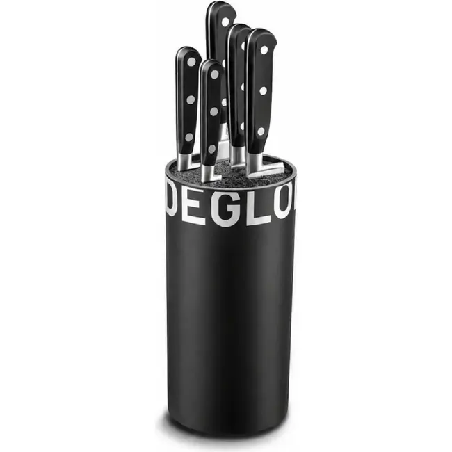 Déglon 5-delige messenset – veelzijdige keukentools – stijlvol zwart messenblok