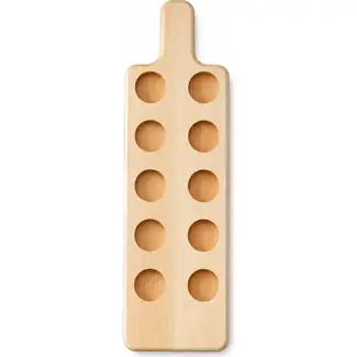 HOCHO Beuken serveerplank voor shotglazen 395 x 120 x 15 mm