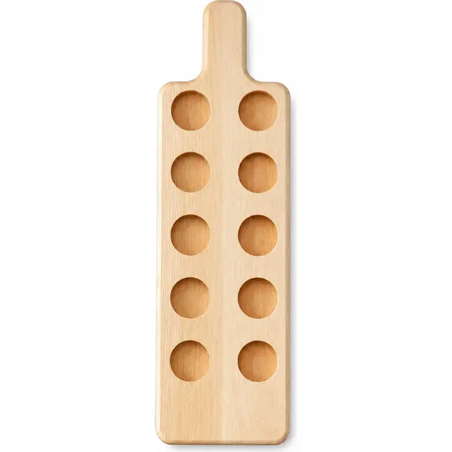 HOCHO Beuken serveerplank voor shotglazen 395 x 120 x 15 mm