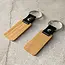 HOCHO Eiken sleutelhanger met zwart leer 115 x 35 mm