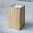 HOCHO Eiken waxinelichthouder 50 x 50 x 90 mm met rechte hoeken