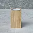 HOCHO Eiken waxinelichthouder 50 x 50 x 90 mm met rechte hoeken