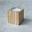HOCHO Eiken waxinelichthouder 50 x 50 x 60 mm met rechte hoeken