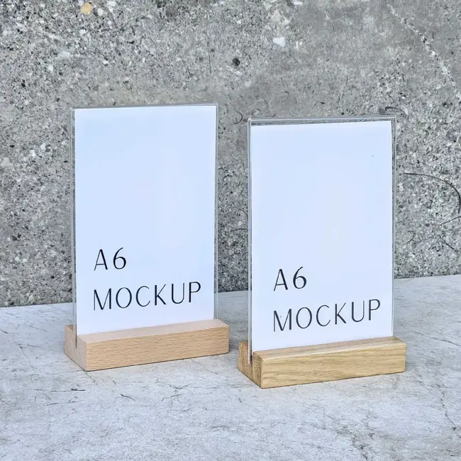 HOCHO Eiken A6 kaarthouder met plexiglas 105 x 40 x 20 mm