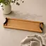 HOCHO Eiken serveertray 480 x 150 x 20 mm met leren handgrepen