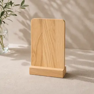 HOCHO Eiken standaard met A6 bord 160 x 125 mm zonder opdruk