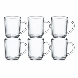 HENDI Glazen mokkenset - 6 stuks - 0,24 l, ⌀73 x (h) 88 mm - enkelwandig, vaatwasmachinebestendig - transparant