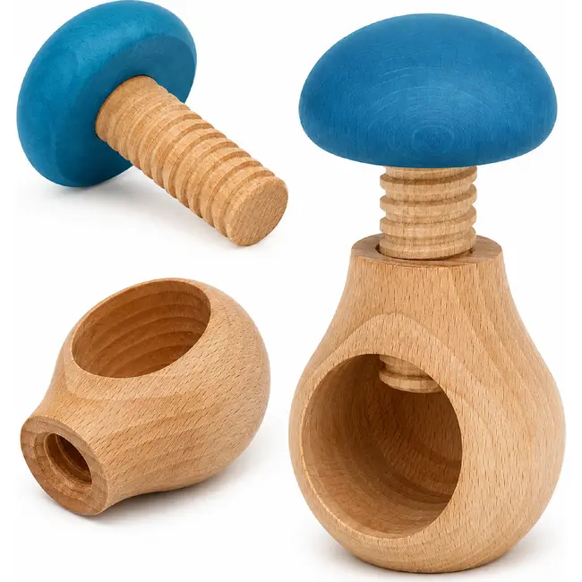 Glowel Houten Notenkraker: Ecologisch & Duurzaam Noten Kraken in Stijl - Baby Blauw