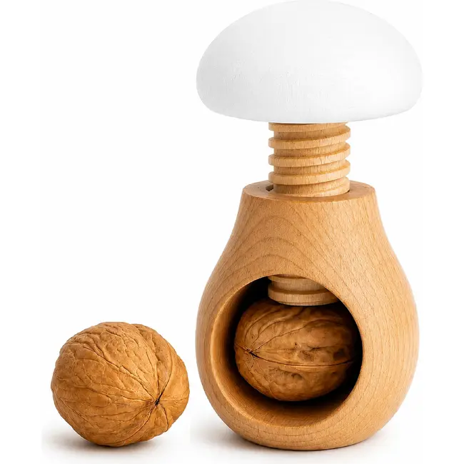 Glowel Houten Notenkraker: Ecologisch & Duurzaam Noten Kraken in Stijl - Wit