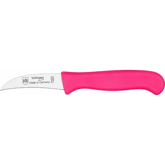 RÖR Solingen Schilmesje Krom / Gebogen – Kunststof Handvat – RVS Lemmet – Neon Roze