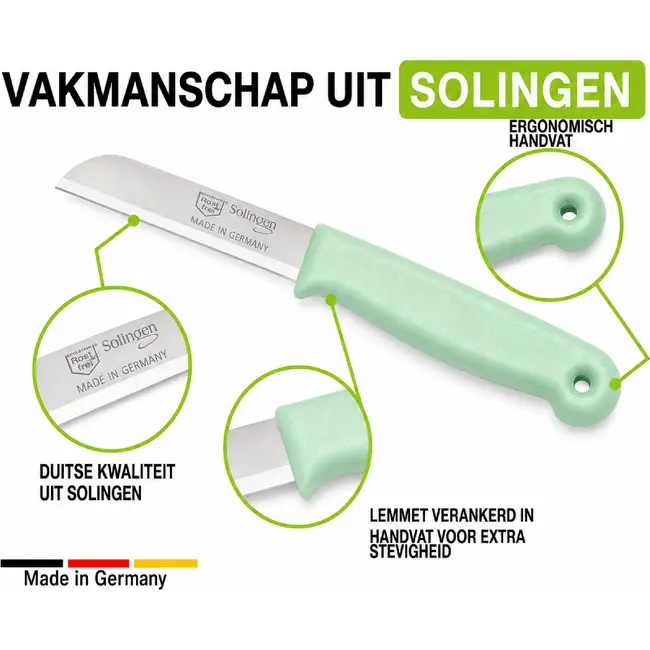 Solingen Schilmesje – RVS Glad – 16 cm met Blade Cover – Pastelkleuren Mix – 5 Stuks