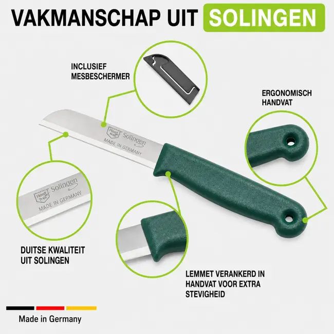 Solingen Schilmesje – RVS Glad – 16 cm met Blade Cover – Pastelkleuren Mix – 10 Stuks