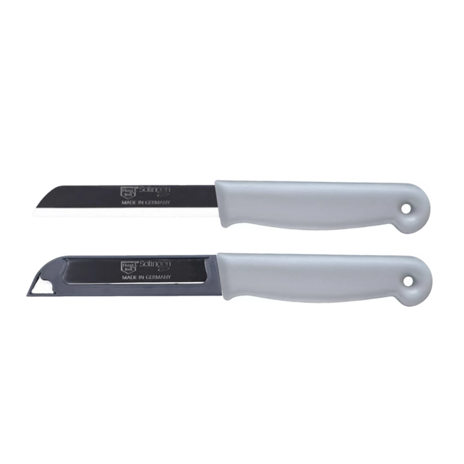 Solingen Schilmesje – RVS Glad – 18,5 cm met Blade Cover – Pastelkleuren Mix  – 10 stuks