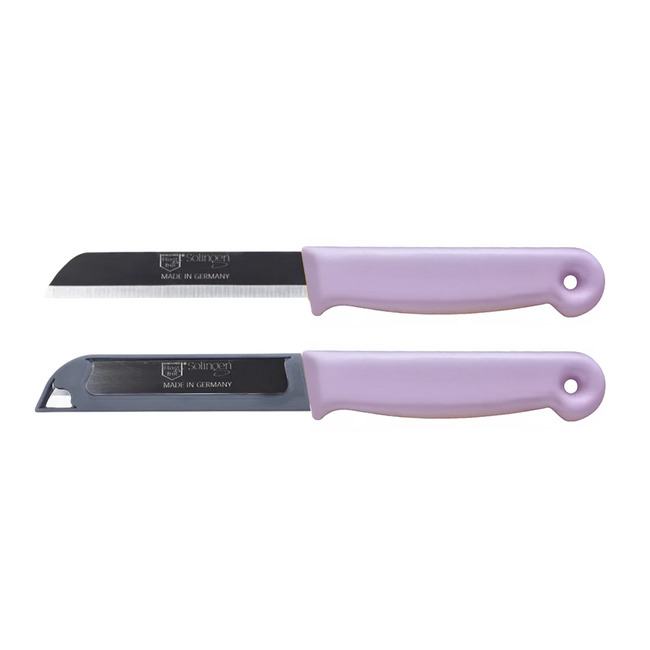 Solingen Schilmesje – RVS Glad – 18,5 cm met Blade Cover – Pastelkleuren Mix  – 10 stuks