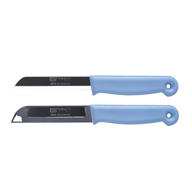 Solingen Schilmesje – RVS Glad – 18,5 cm met Blade Cover – Pastelkleuren Mix  – 10 stuks
