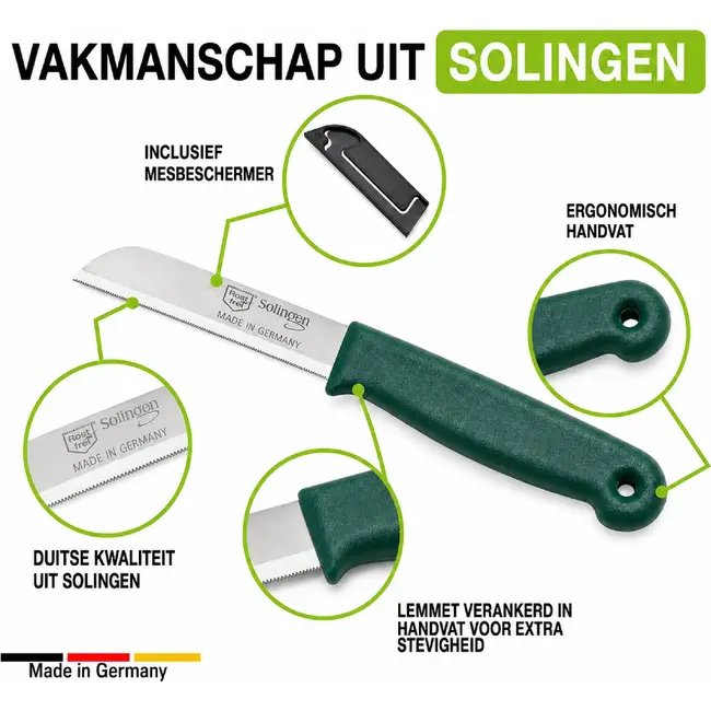 Solingen Kartelmes – Tomatenmes met Kartel – RVS – 18,5 cm met Blade Cover – Pastelbeige – 10 stuks