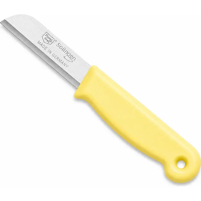 Solingen Schilmesje – RVS Glad – 16 cm met Blade Cover – Pastelgeel – 10 Stuks