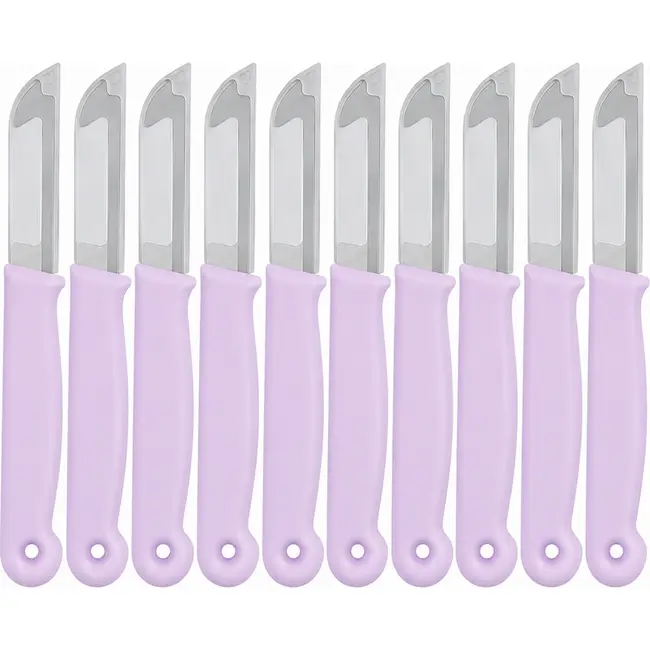 Solingen Schilmesje – RVS Glad – 16 cm met Blade Cover – Pastellila – 10 Stuks