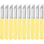 Solingen Schilmesje – RVS Glad – 16 cm met Blade Cover – Pastelgeel – 10 Stuks