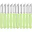 Solingen Schilmesje – RVS Glad – 16 cm met Blade Cover – Pastelgroen – 10 Stuks