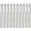 Solingen Schilmesje – RVS Glad – 16 cm met Blade Cover – Pastelgrijs – 10 Stuks
