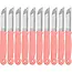 Solingen Schilmesje – RVS Glad – 16 cm met Blade Cover – Pastelroze – 10 Stuks