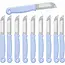 Solingen Schilmesje – RVS Glad – 16 cm met Blade Cover – Pastelblauw – 10 Stuks