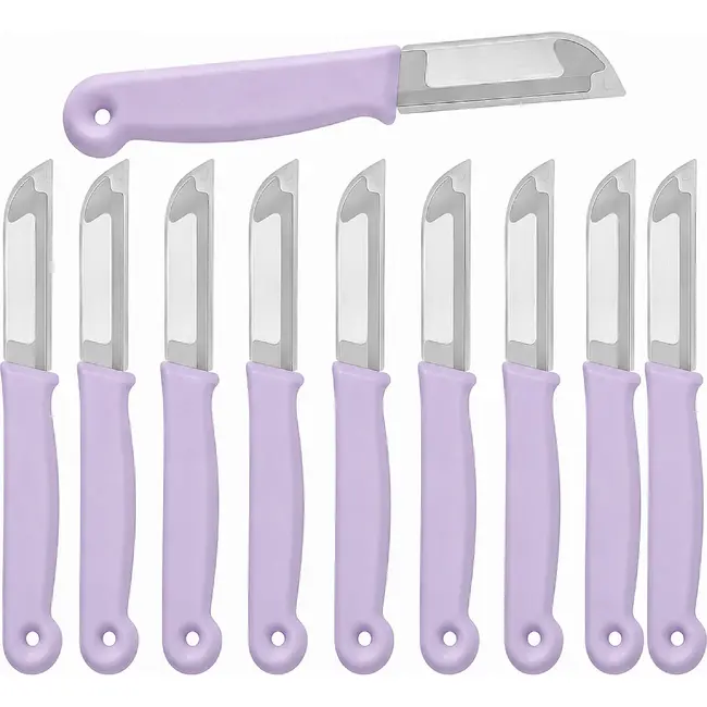 Solingen Schilmesje – RVS Glad – 16 cm met Blade Cover – Pastellila – 10 Stuks