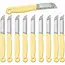 Solingen Schilmesje – RVS Glad – 16 cm met Blade Cover – Pastelgeel – 10 Stuks