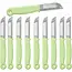 Solingen Schilmesje – RVS Glad – 16 cm met Blade Cover – Pastelgroen – 10 Stuks