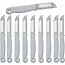 Solingen Schilmesje – RVS Glad – 16 cm met Blade Cover – Pastelgrijs – 10 Stuks