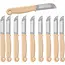 Solingen Schilmesje – RVS Glad – 16 cm met Blade Cover – Pastelbeige – 10 Stuks