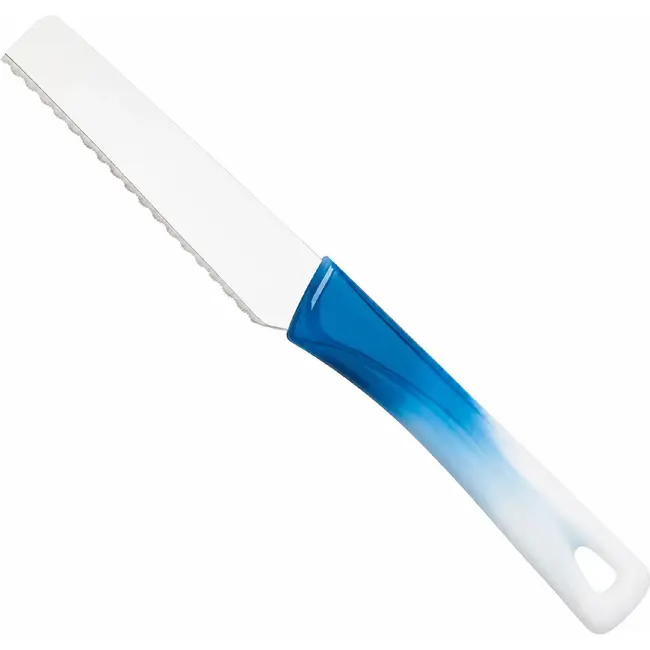 RÖR Solingen Broodmes 10 cm met Bi-Color wit/blauwe handgreep