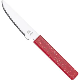 RÖR Solingen Broodmes 10 cm met rode handgreep en glitterafwerking