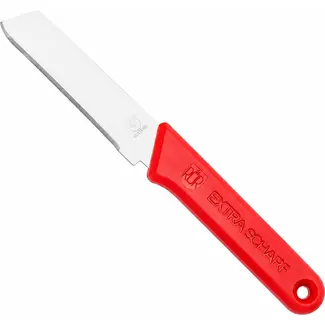 RÖR Solingen Ontbijtmes rood 9,5 cm met fijne karteling
