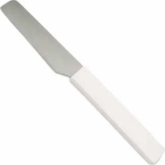 RÖR Solingen Broodjesmes 10 cm met fijne karteling en witte handgreep