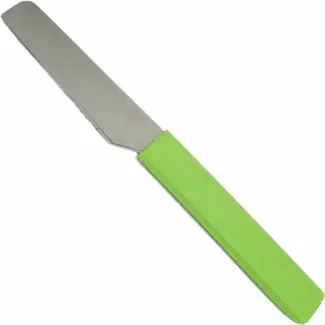 RÖR Solingen Broodjesmes 10 cm met fijne karteling en lichtgroene handgreep